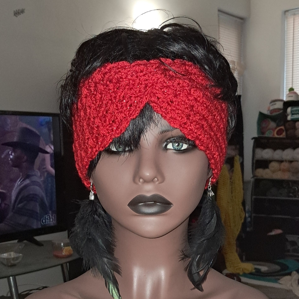Handmade Crochet Woman's Twisted Headband Ear Warmer